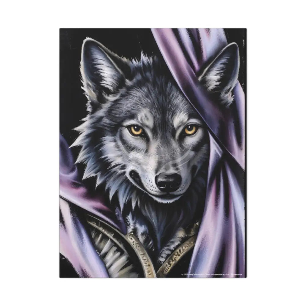 Gothic Wolf Dark Howler Fantasy Canvas Print — Matte Stretched Wall Art 30’’ x 40’’ (Vertical) / 1.25’’ Canvas