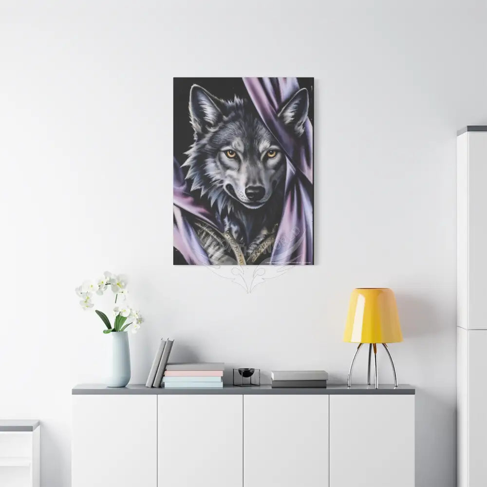Gothic Wolf Dark Howler Fantasy Canvas Print — Matte Stretched Wall Art Canvas