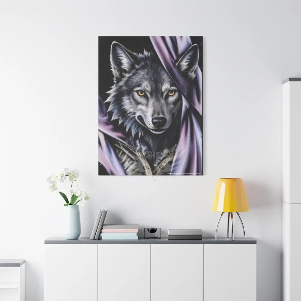 Gothic Wolf Dark Howler Fantasy Canvas Print — Matte Stretched Wall Art Canvas