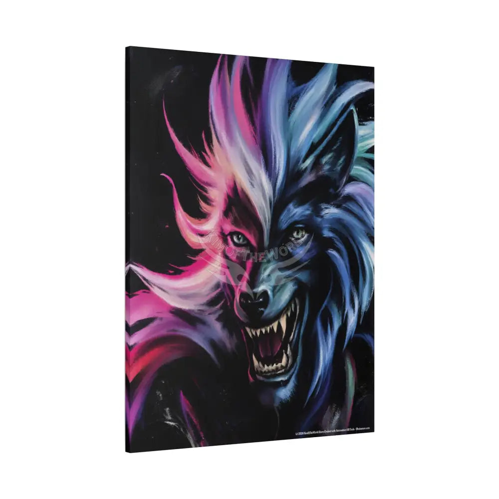Gothic Wolf Dark Howler Fantasy Canvas Print — Matte Stretched Wall Art Canvas
