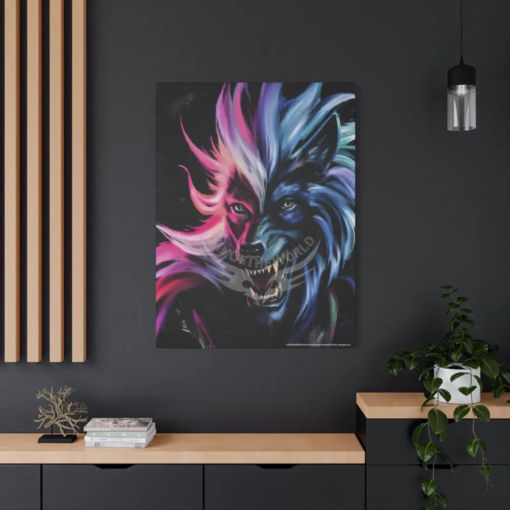 Gothic Wolf Dark Howler Fantasy Canvas Print — Matte Stretched Wall Art Canvas