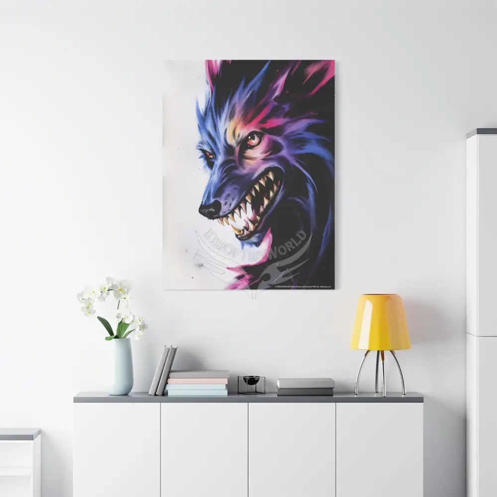 Gothic Wolf Howler Fantasy Canvas Print — Matte Stretched Wall Art Canvas