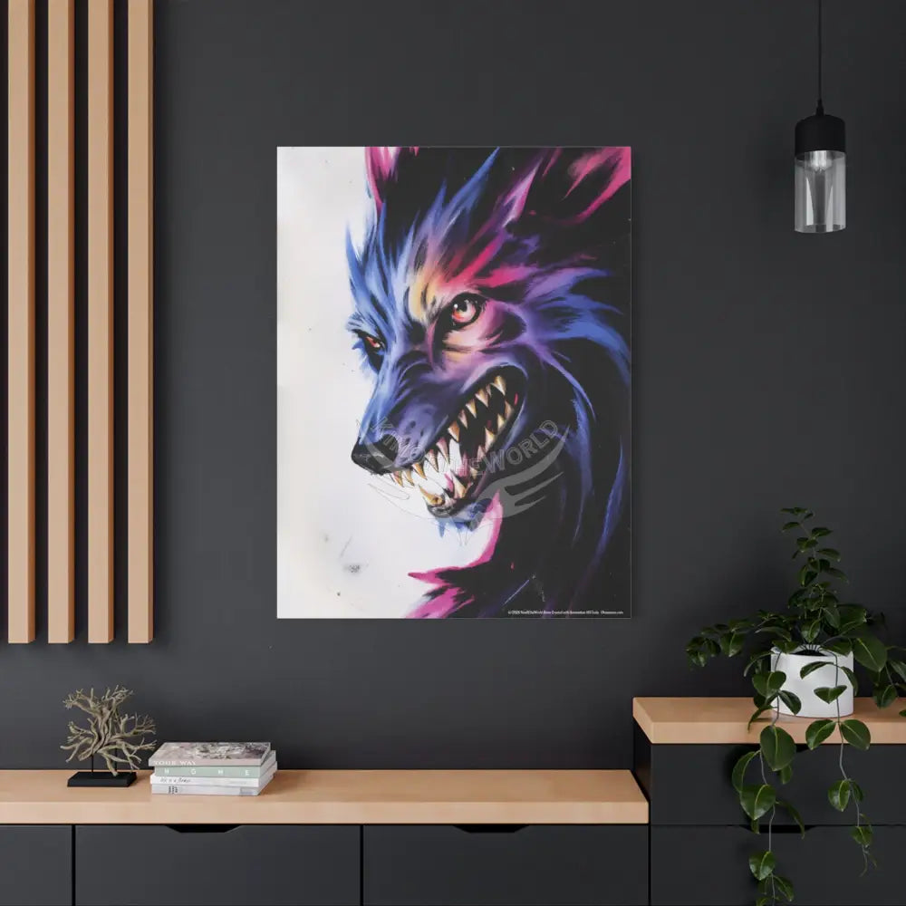 Gothic Wolf Howler Fantasy Canvas Print — Matte Stretched Wall Art Canvas