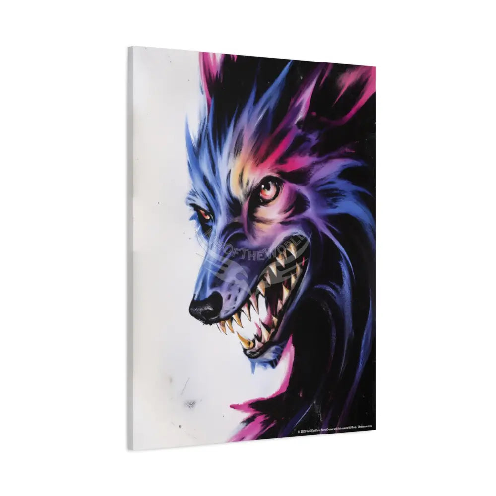 Gothic Wolf Howler Fantasy Canvas Print — Matte Stretched Wall Art Canvas