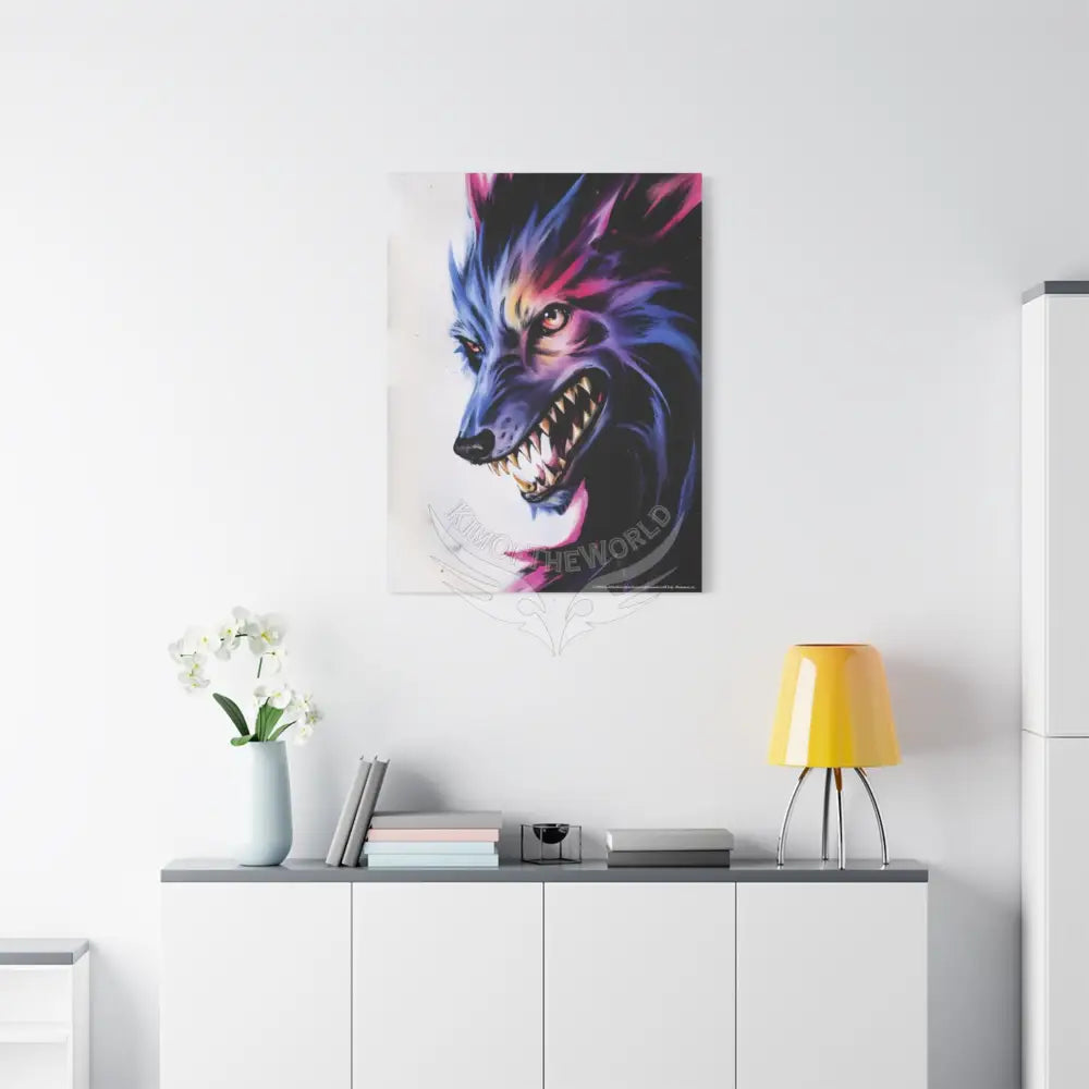 Gothic Wolf Howler Fantasy Canvas Print — Matte Stretched Wall Art Canvas