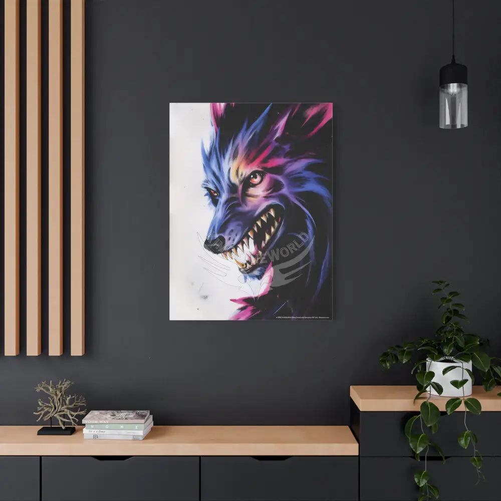 Gothic Wolf Howler Fantasy Canvas Print — Matte Stretched Wall Art Canvas