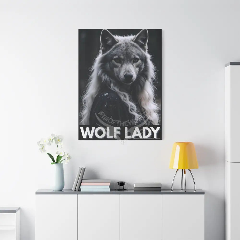 Gothic Wolf Lady Dark Howler Fantasy Canvas Print — Matte Stretched Cosplay Wall Art Canvas