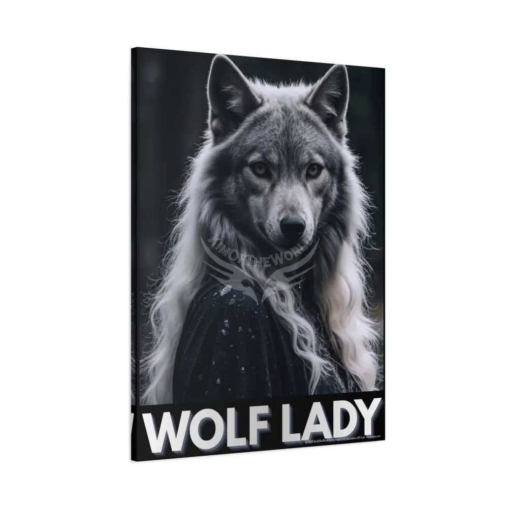 Gothic Wolf Lady Dark Howler Fantasy Canvas Print — Matte Stretched Cosplay Wall Art Canvas