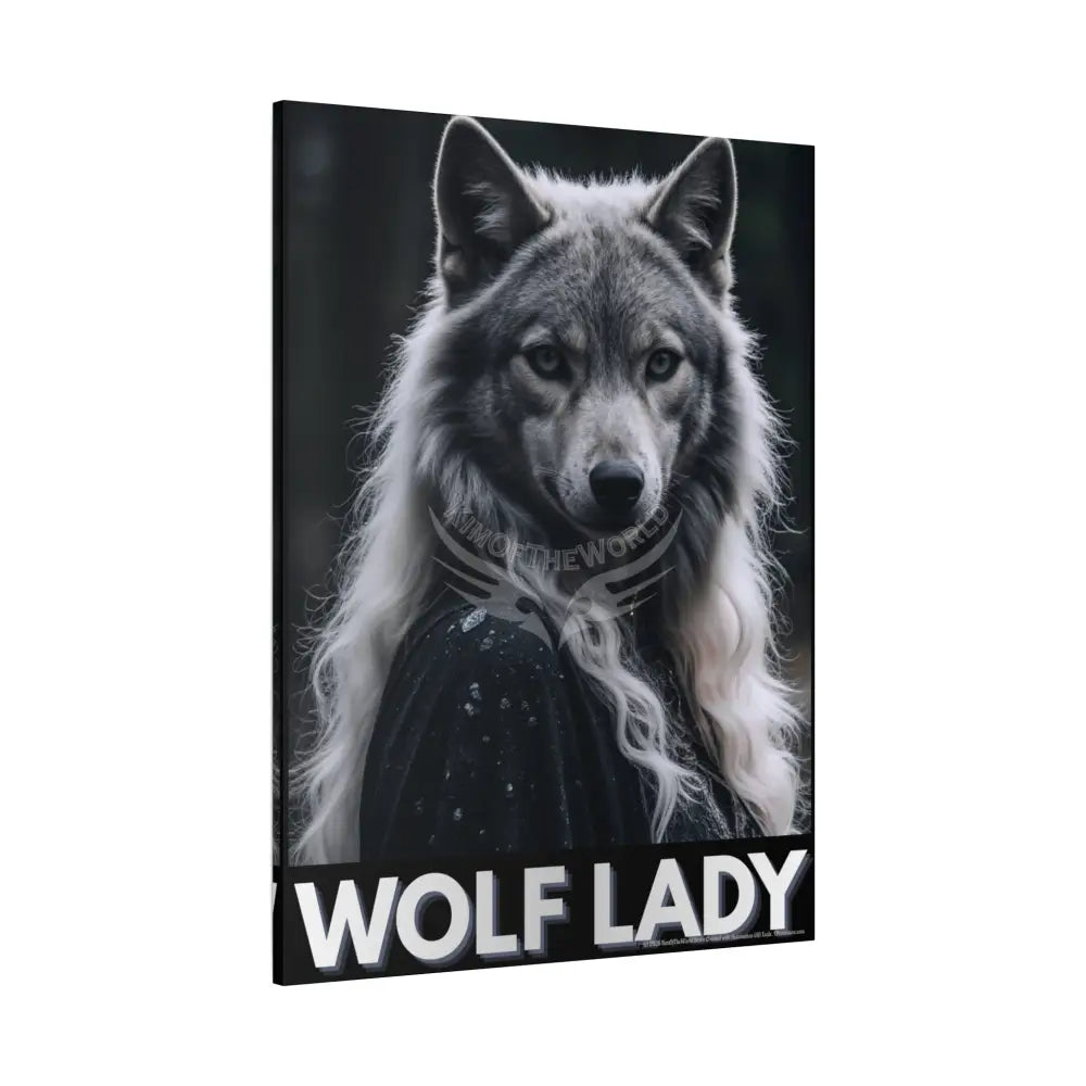 Gothic Wolf Lady Dark Howler Fantasy Canvas Print — Matte Stretched Cosplay Wall Art Canvas