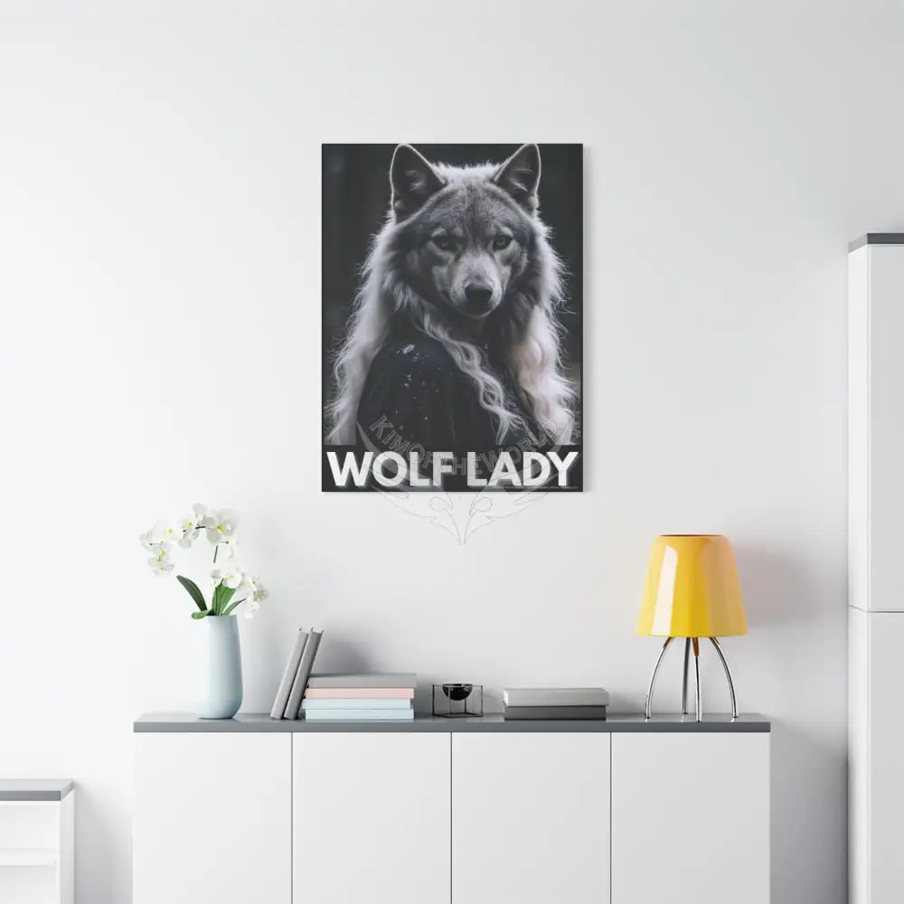 Gothic Wolf Lady Dark Howler Fantasy Canvas Print — Matte Stretched Cosplay Wall Art Canvas