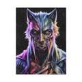 Gothic Wolf Man Dark Howler Fantasy Canvas Print — Matte Stretched Cat Man Wall Art 30’’ x 40’’ (Vertical) / 1.25’’
