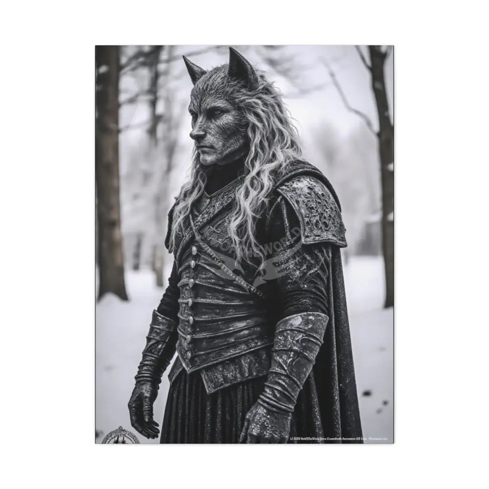 Gothic Wolf Man Dark Howler Fantasy Canvas Print — Matte Stretched Wall Art 30’’ x 40’’ (Vertical) / 1.25’’ Canvas