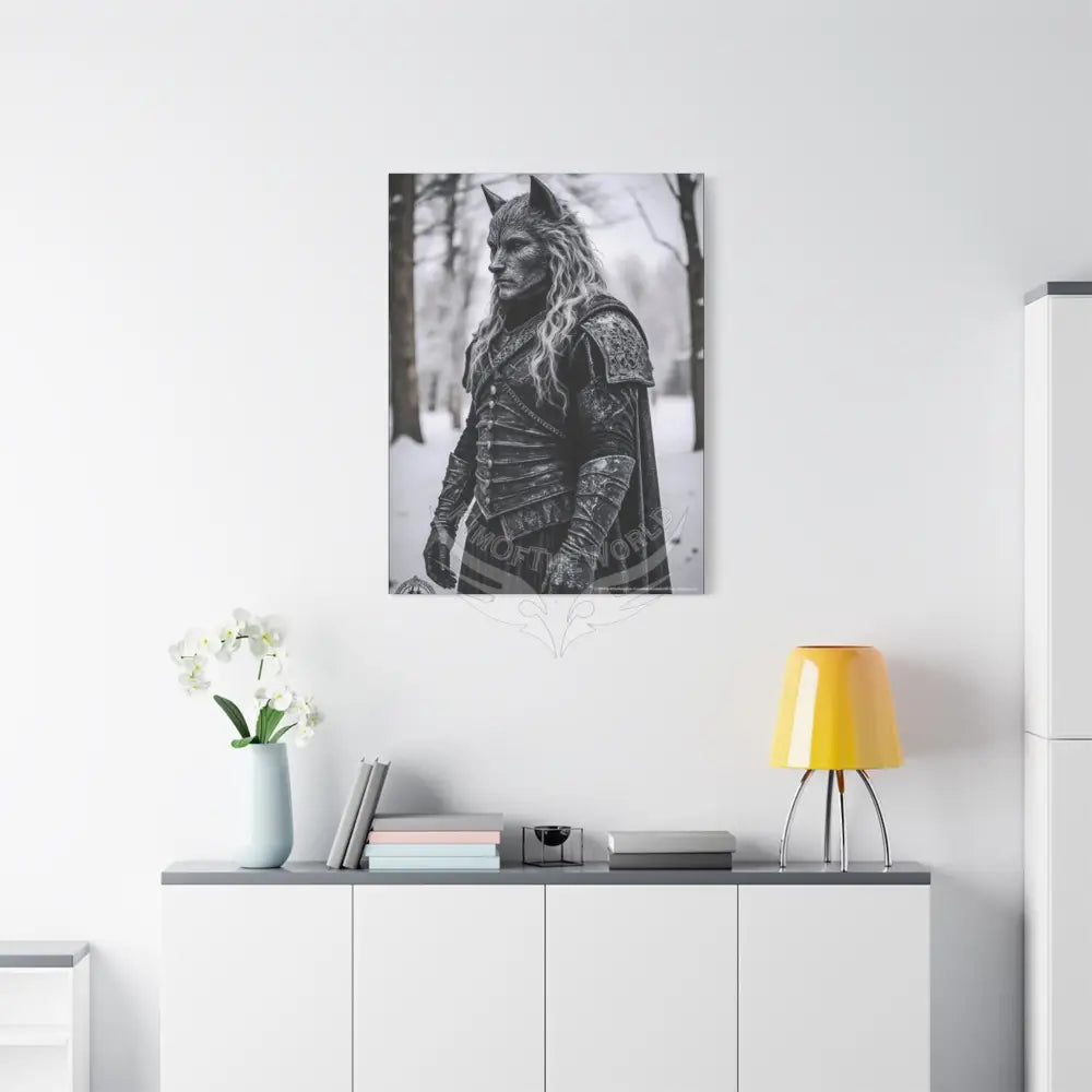 Gothic Wolf Man Dark Howler Fantasy Canvas Print — Matte Stretched Wall Art Canvas