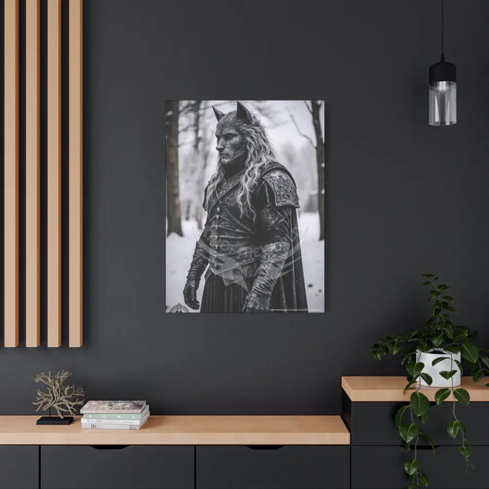 Gothic Wolf Man Dark Howler Fantasy Canvas Print — Matte Stretched Wall Art Canvas