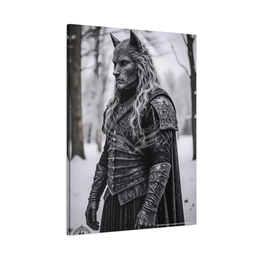 Gothic Wolf Man Dark Howler Fantasy Canvas Print — Matte Stretched Wall Art Canvas