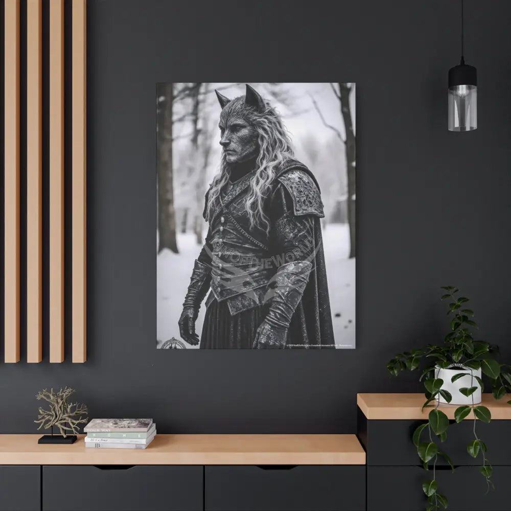 Gothic Wolf Man Dark Howler Fantasy Canvas Print — Matte Stretched Wall Art Canvas