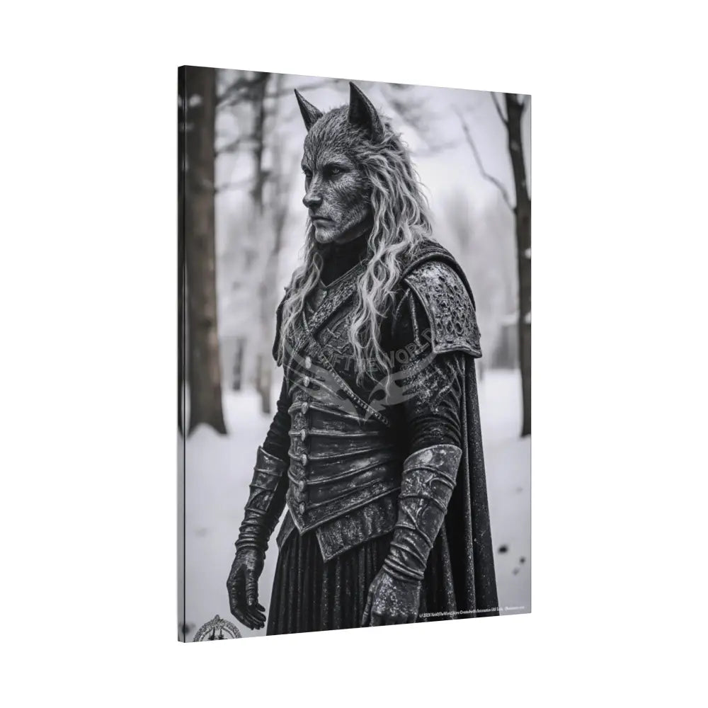 Gothic Wolf Man Dark Howler Fantasy Canvas Print — Matte Stretched Wall Art Canvas