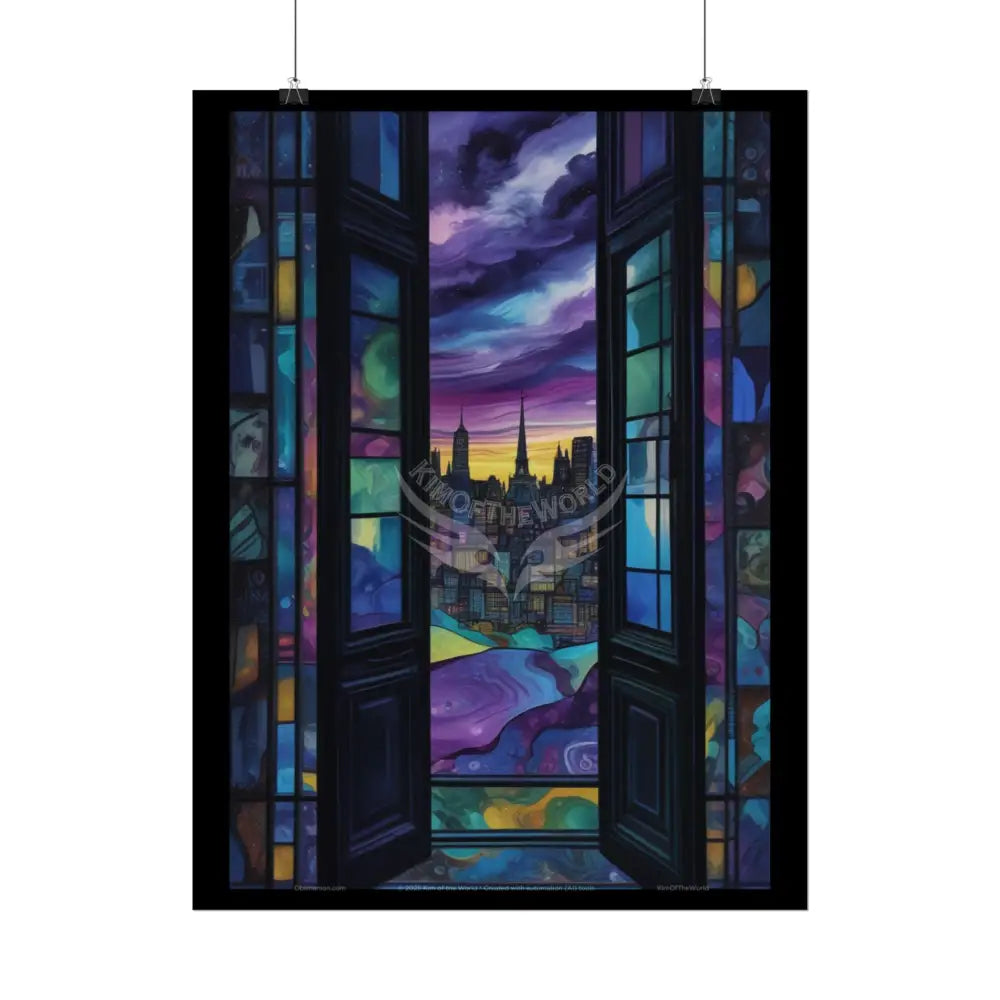 Gothic Wonderland Multiverse Doorway Artistic Rolled Poster — Bold Multilevel Blend Art Print Poster