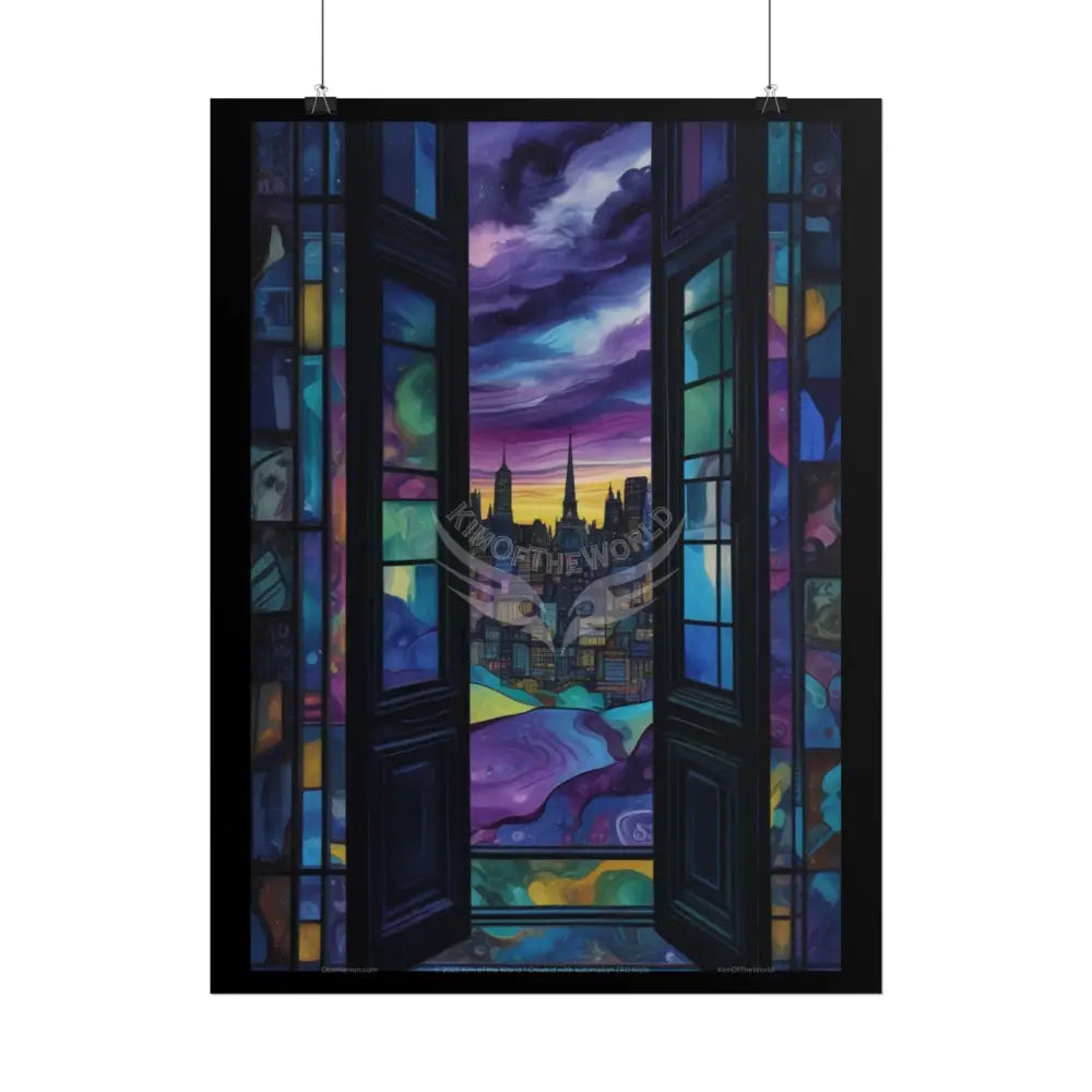 Gothic Wonderland Multiverse Doorway Artistic Rolled Poster — Bold Multilevel Blend Art Print Poster