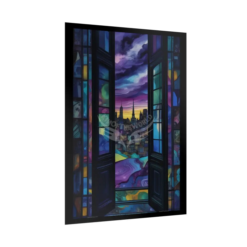 Gothic Wonderland Multiverse Doorway Artistic Rolled Poster — Bold Multilevel Blend Art Print Poster
