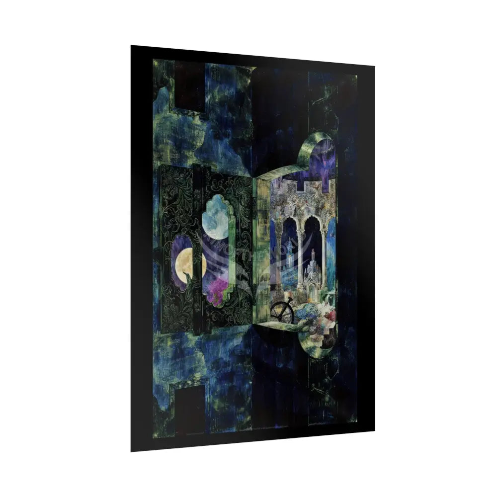 Gothic Wonderland Multiverse Rolled Poster — Bold Green And Blue Multilevel Blend Art Print Poster