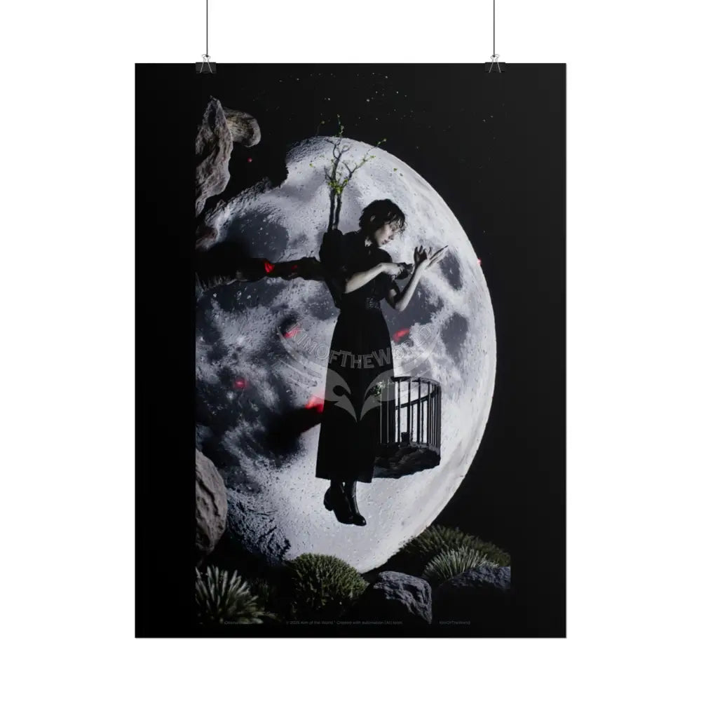 Gothic Wonderland Multiverse Weird Lady Rolled Poster — Bold Multilevel Blend Character Art Print Poster