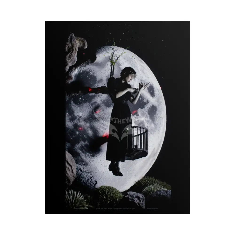 Gothic Wonderland Multiverse Weird Lady Rolled Poster — Bold Multilevel Blend Character Art Print 18″ x 24″ (Vertical)