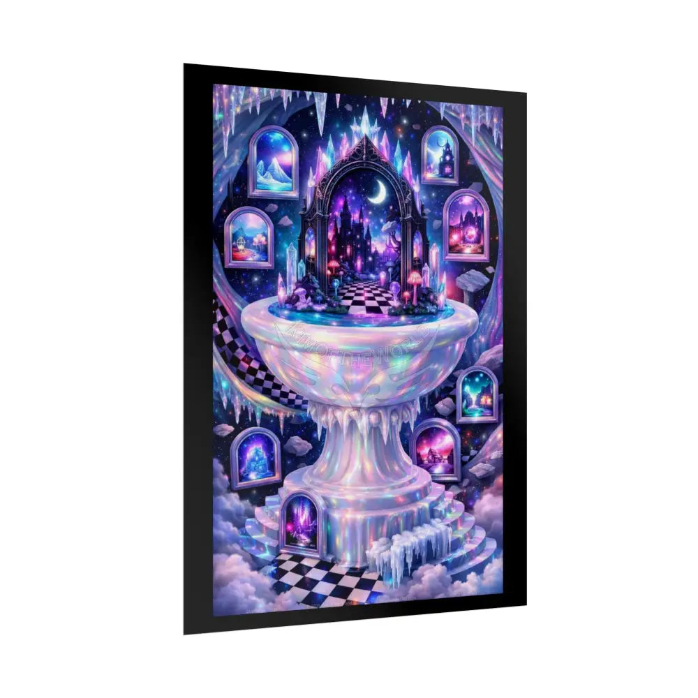 Gothic Wonderland Multiverse Weird Lady Rolled Poster — Bold Multilevel Blend Character Art Print Poster