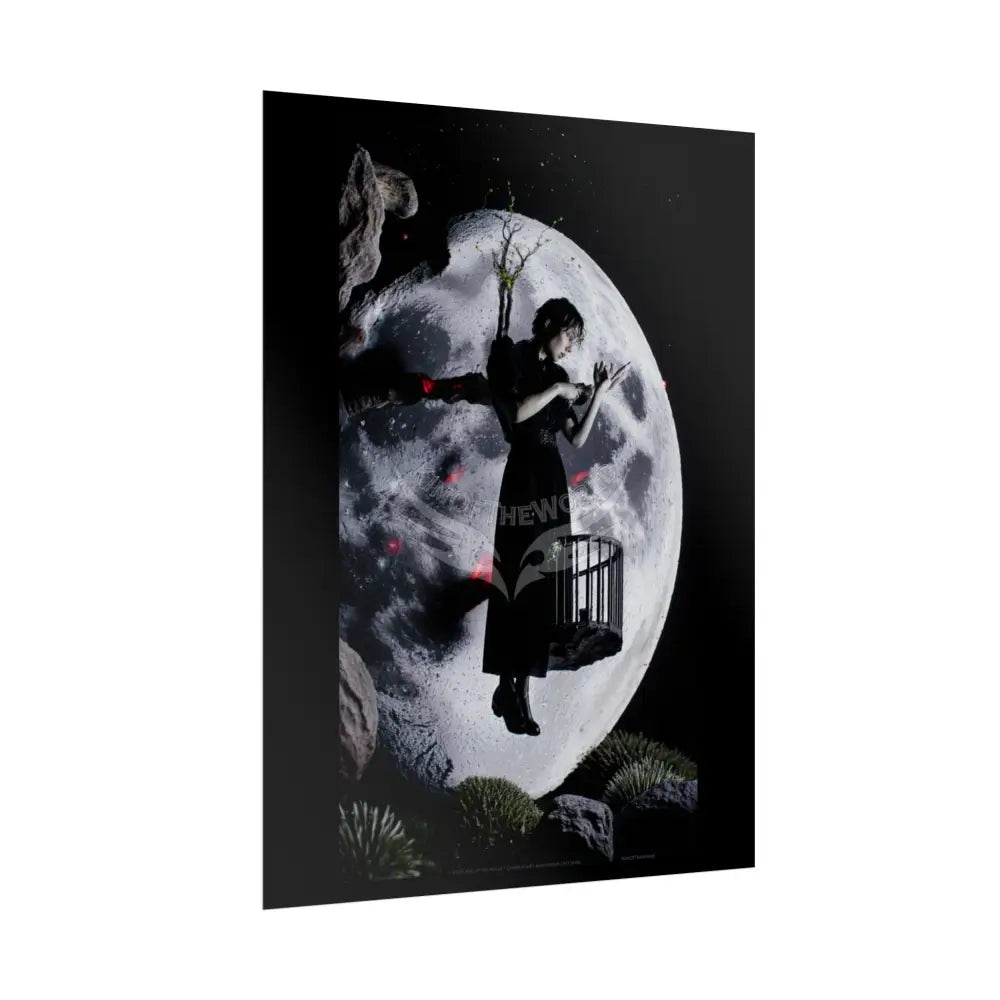 Gothic Wonderland Multiverse Weird Lady Rolled Poster — Bold Multilevel Blend Character Art Print Poster