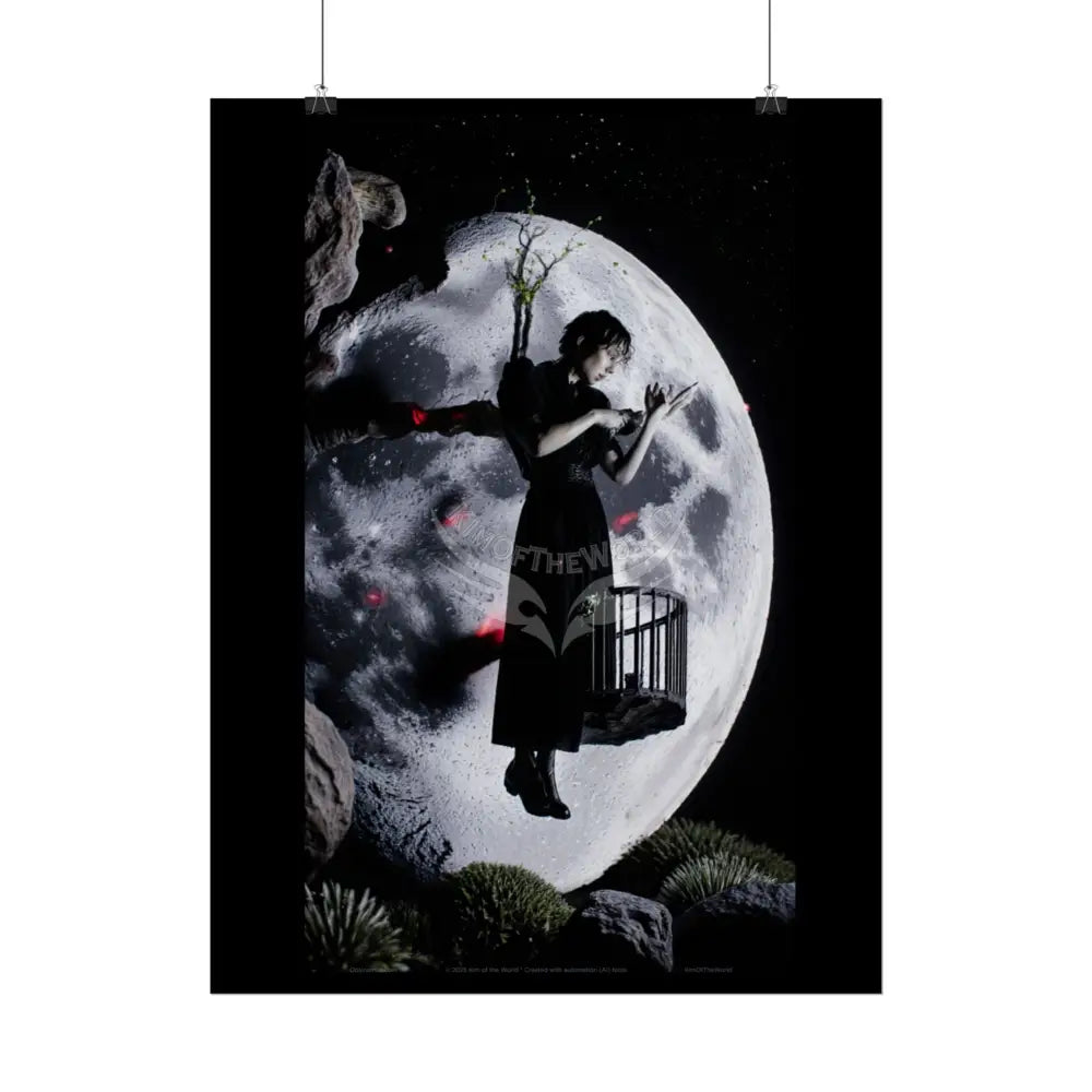 Gothic Wonderland Multiverse Weird Lady Rolled Poster — Bold Multilevel Blend Character Art Print Poster