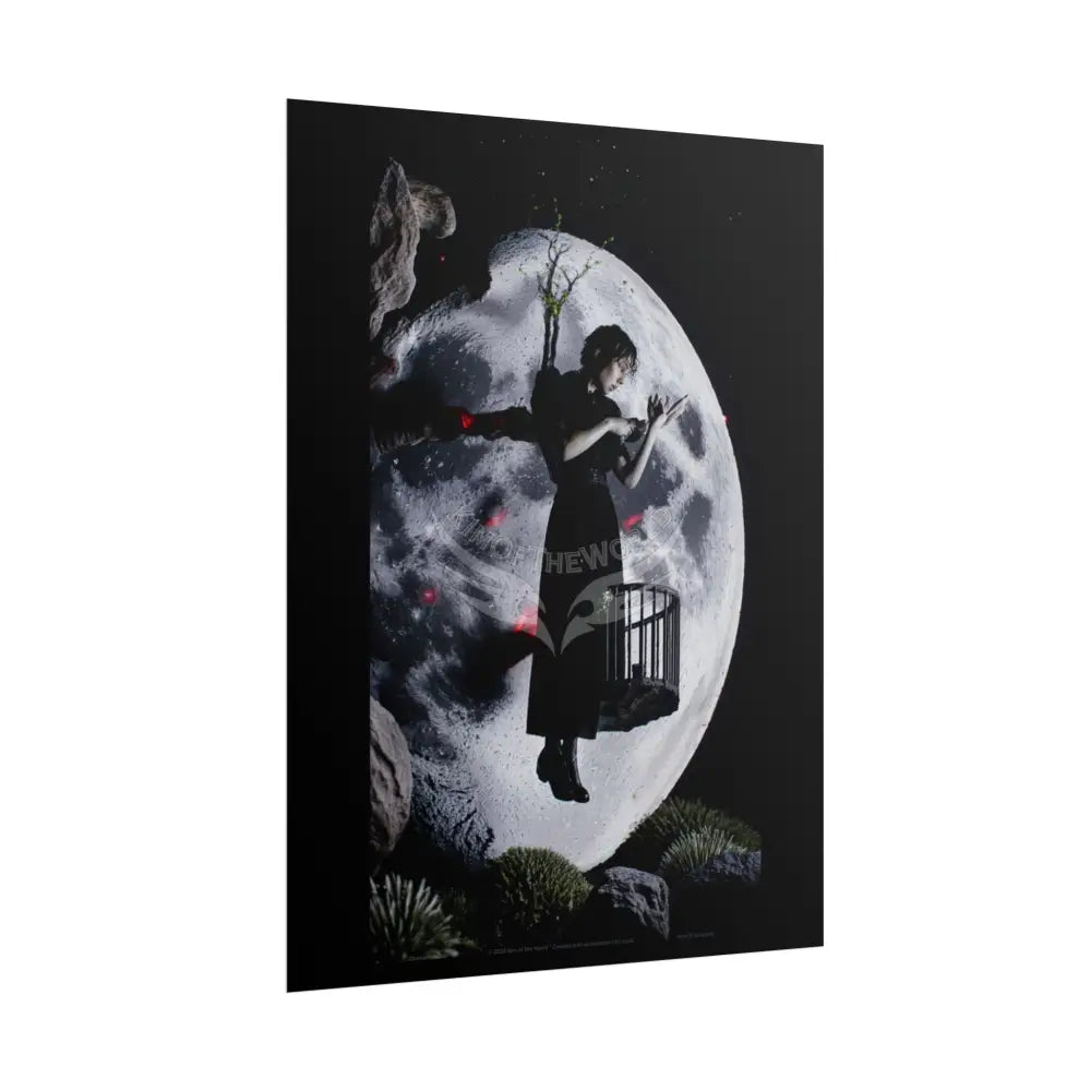 Gothic Wonderland Multiverse Weird Lady Rolled Poster — Bold Multilevel Blend Character Art Print Poster