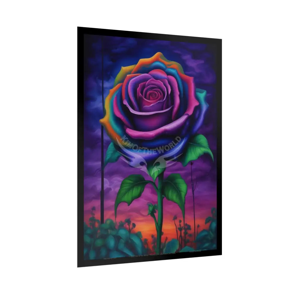 Gothic Wonderland Spectrum Rose Artistic Rolled Poster — Bold Blend Art Print Poster