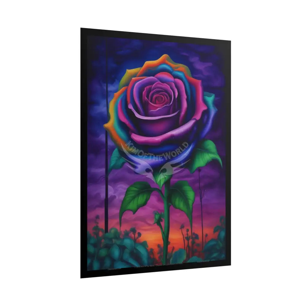 Gothic Wonderland Spectrum Rose Artistic Rolled Poster — Bold Blend Art Print Poster