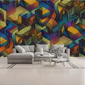 Graffiti Colorful Shapes Unpasted Mural Wallpaper 144’’x100’’ 144’’x100’’ Wall Coverings