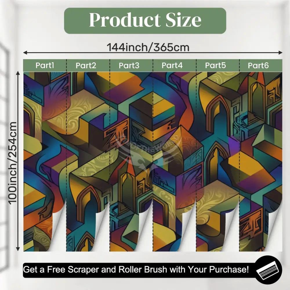 Graffiti Colorful Shapes Unpasted Mural Wallpaper 144’’x100’’ 144’’x100’’ Wall Coverings