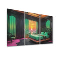 Green Canopy Bed with a View - 3 Panels Sound Absorbing Wall Art 24’’x48’’x3 pcs Acoustic Panels
