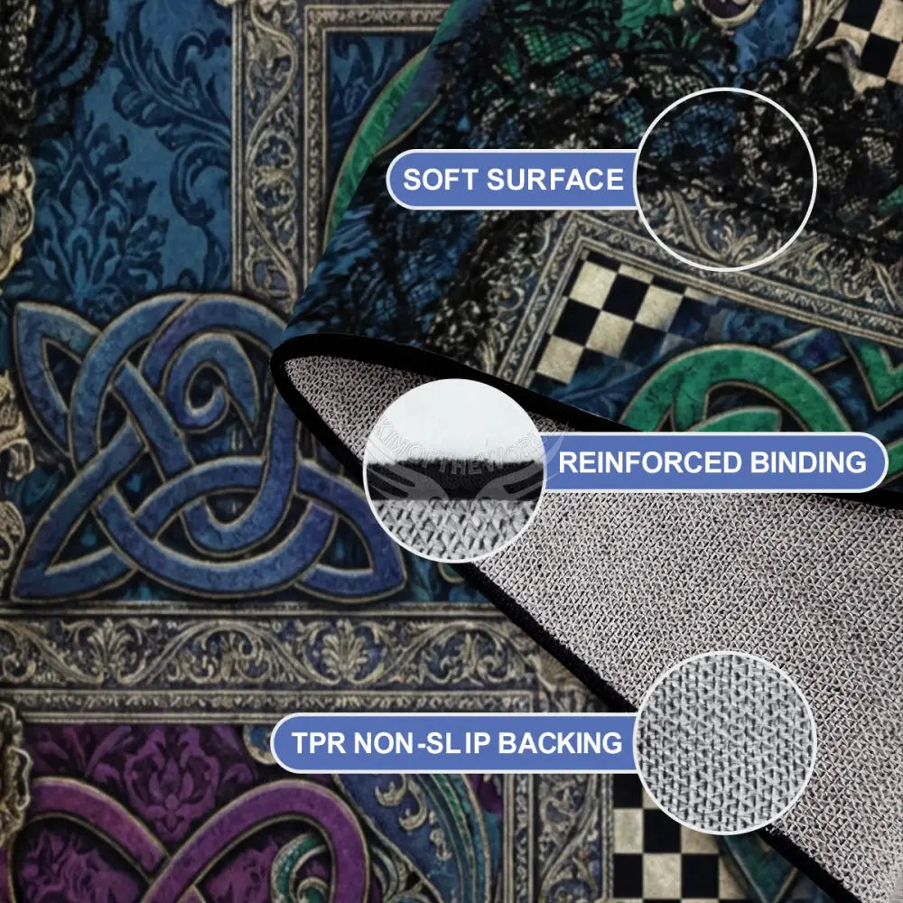 Green Purple 3D Celtic Patch Cubes Large Area Rug Floor Carpet 120’’x96’’ Rugs & Mats