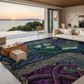 Green Purple 3D Celtic Patch Cubes Large Area Rug Floor Carpet 120’’x96’’ Rugs & Mats