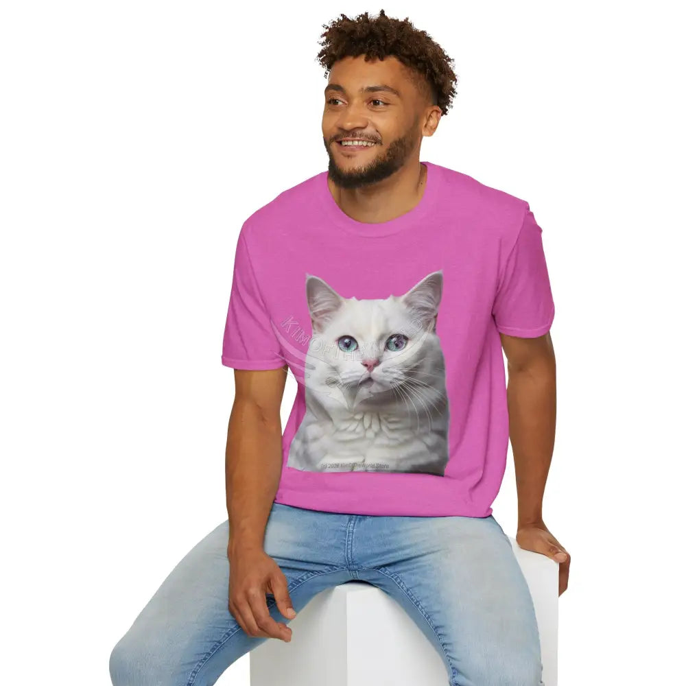 Grey and White Kitty Cat Parent Tee - Softstyle T-Shirt T-Shirt
