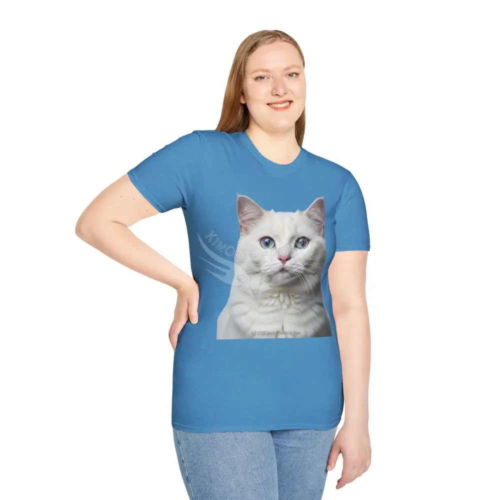Grey and White Kitty Cat Parent Tee - Softstyle T-Shirt T-Shirt