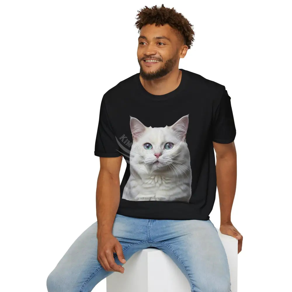 Grey and White Kitty Cat Parent Tee - Softstyle T-Shirt T-Shirt