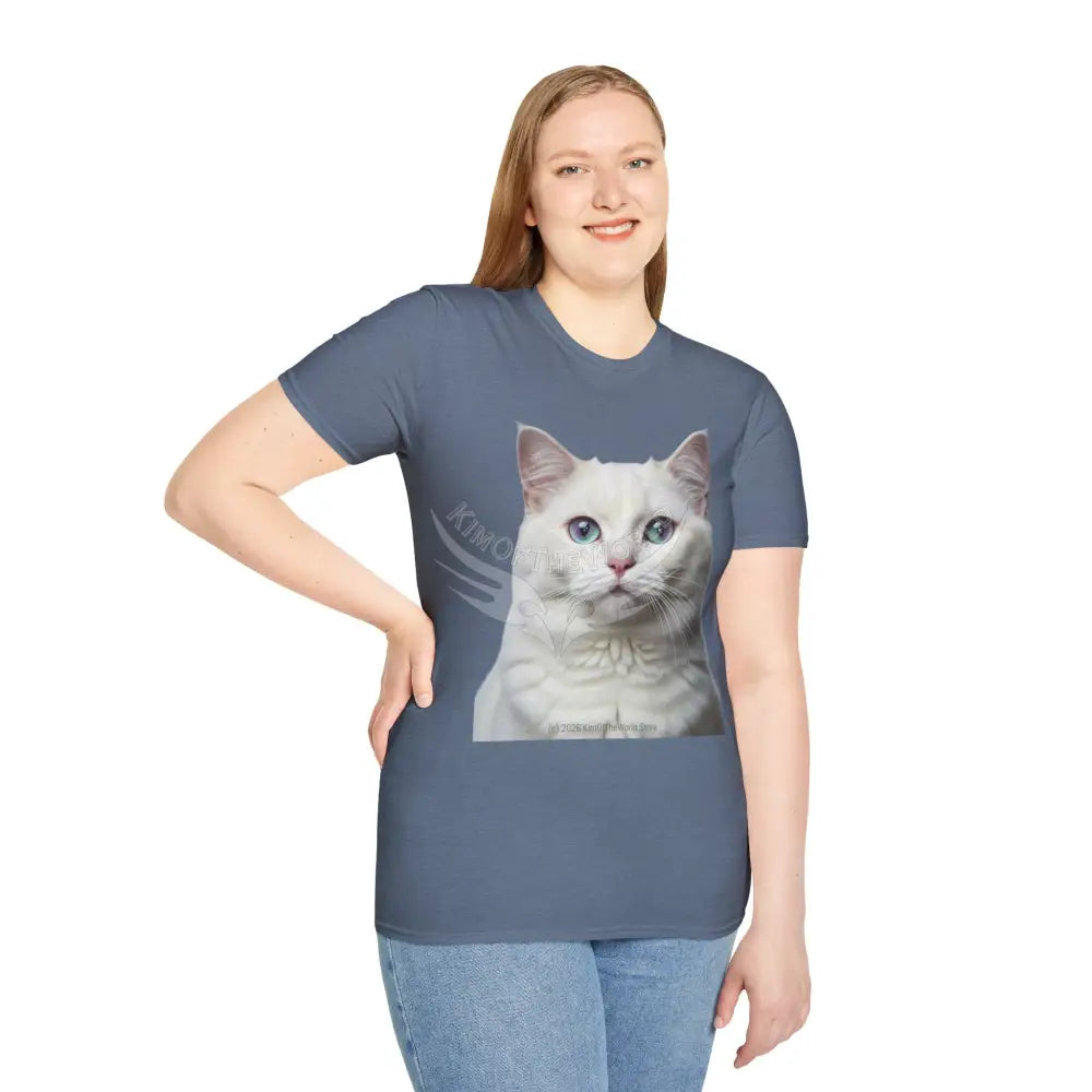 Grey and White Kitty Cat Parent Tee - Softstyle T-Shirt T-Shirt