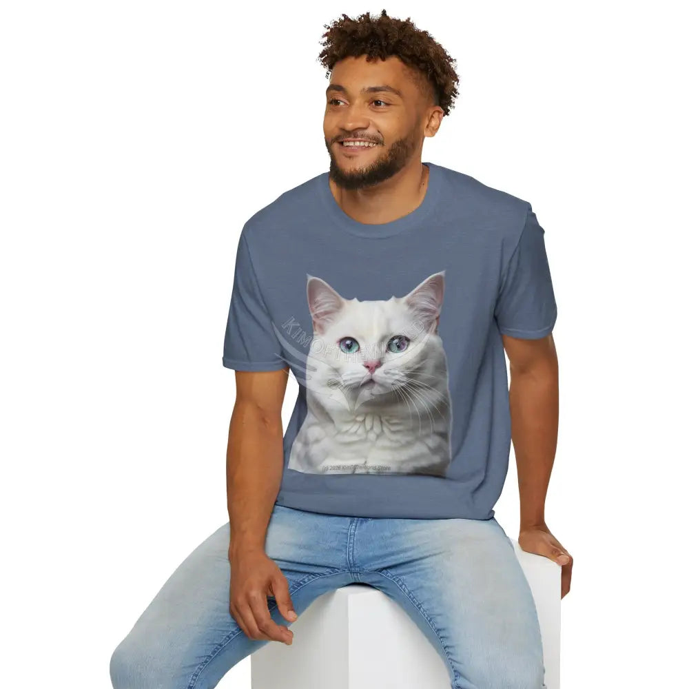 Grey and White Kitty Cat Parent Tee - Softstyle T-Shirt T-Shirt