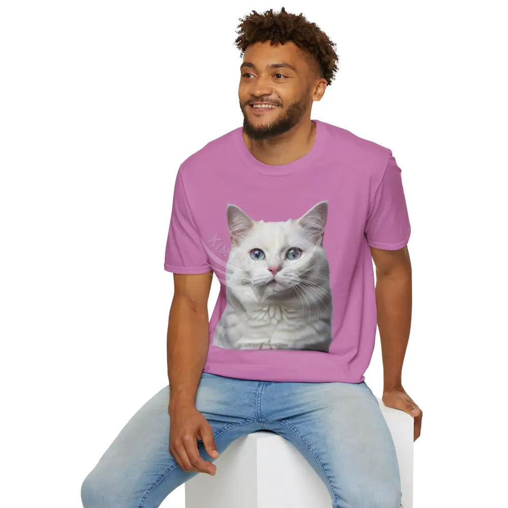 Grey and White Kitty Cat Parent Tee - Softstyle T-Shirt T-Shirt