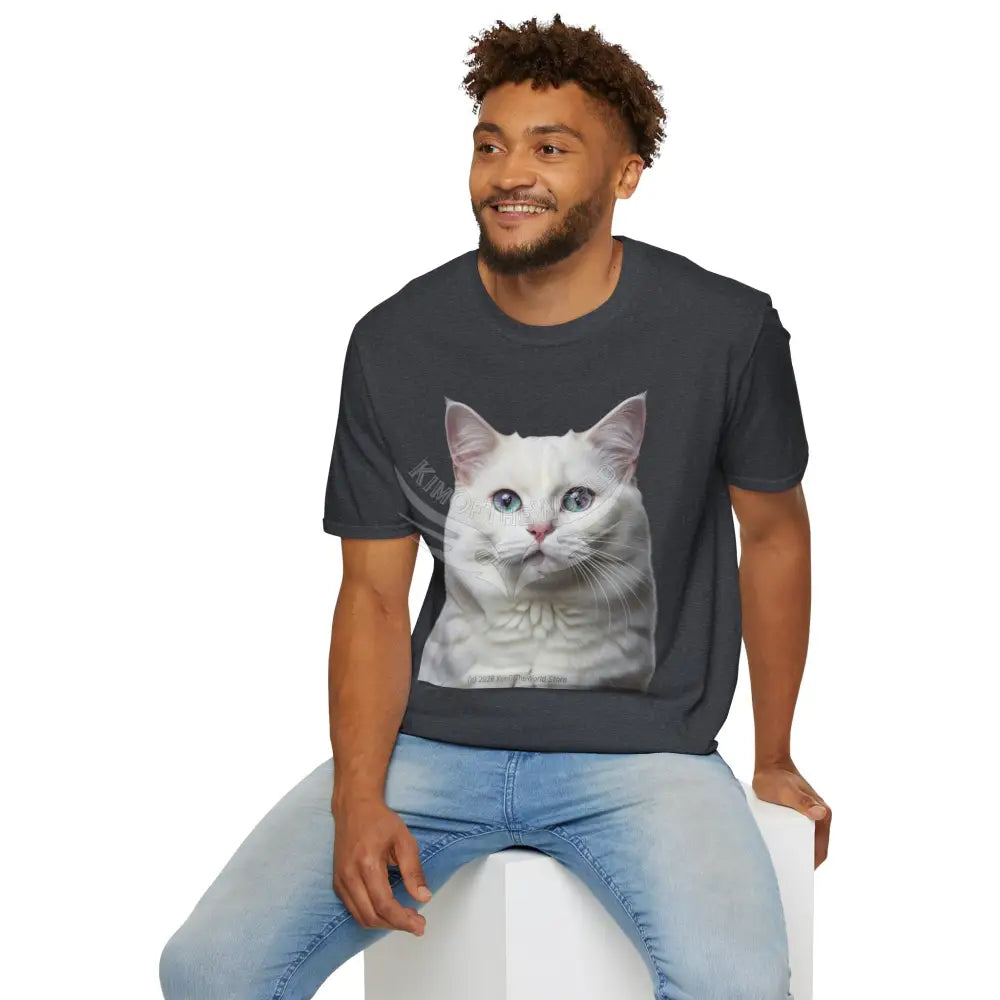 Grey and White Kitty Cat Parent Tee - Softstyle T-Shirt T-Shirt