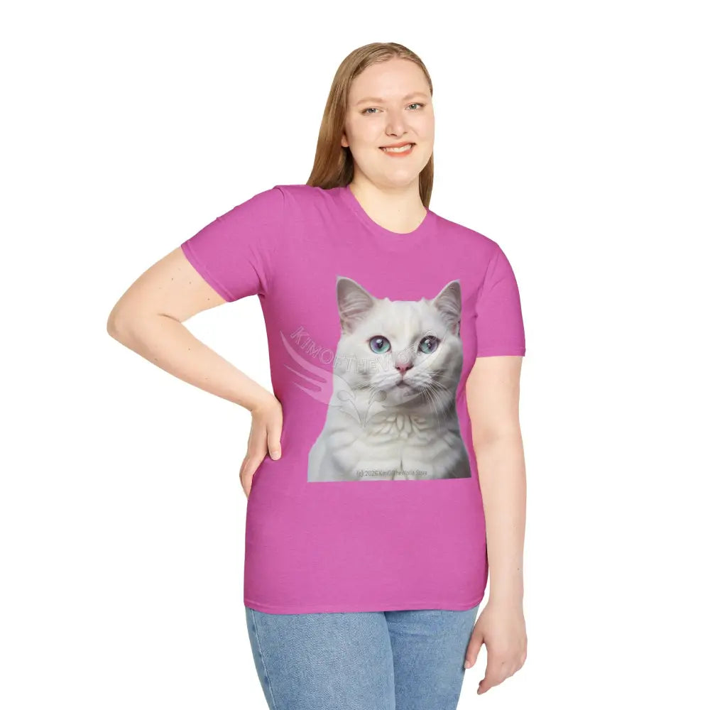 Grey and White Kitty Cat Parent Tee - Softstyle T-Shirt T-Shirt