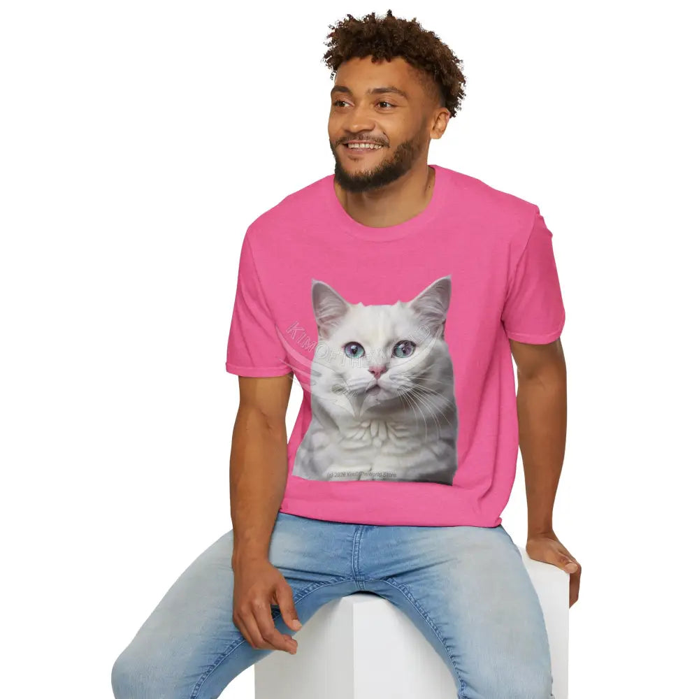 Grey and White Kitty Cat Parent Tee - Softstyle T-Shirt T-Shirt