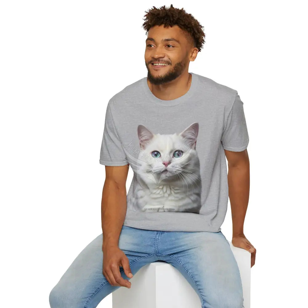 Grey and White Kitty Cat Parent Tee - Softstyle T-Shirt T-Shirt