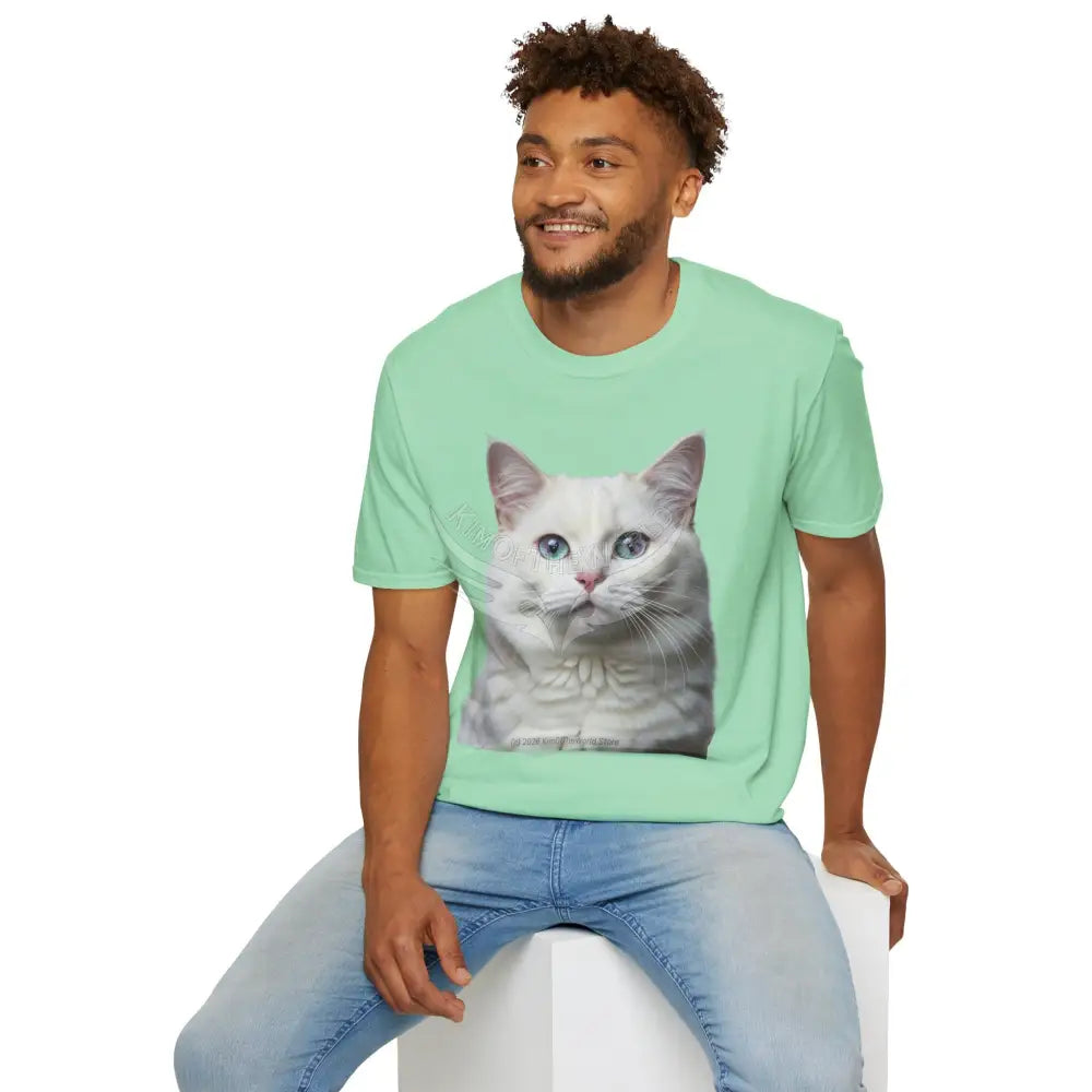 Grey and White Kitty Cat Parent Tee - Softstyle T-Shirt T-Shirt