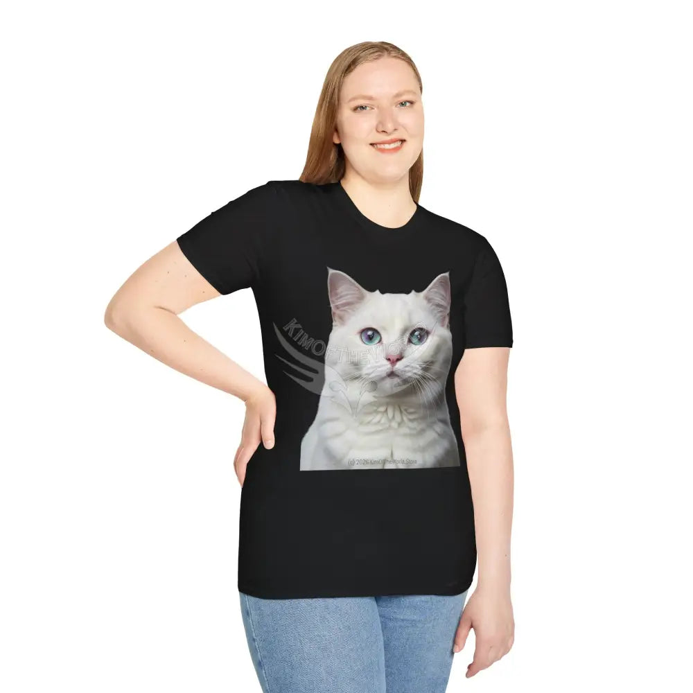 Grey and White Kitty Cat Parent Tee - Softstyle T-Shirt T-Shirt
